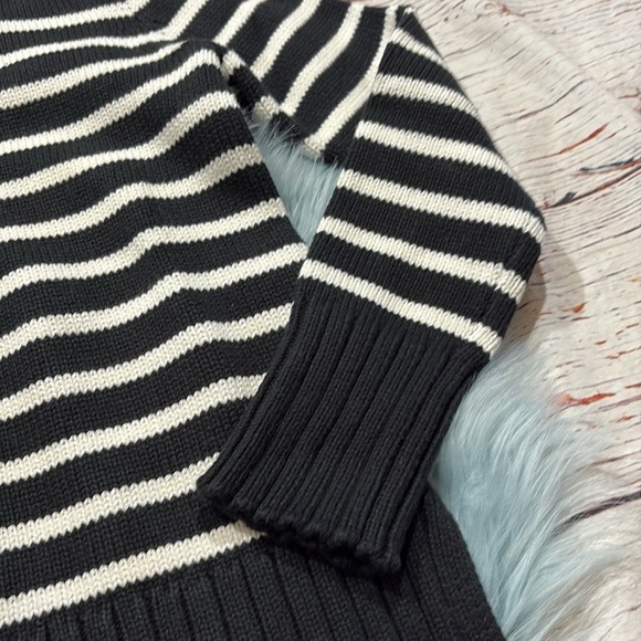 NWT J. Crew Cotton Turtleneck Sweater in Black Stripe Sz XXS - Picture 5 of 10